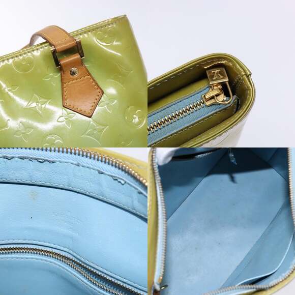 LOUIS VUITTON Monogram Vernis Houston Hand Bag Baby Blue M91005 - Picture 11 of 13